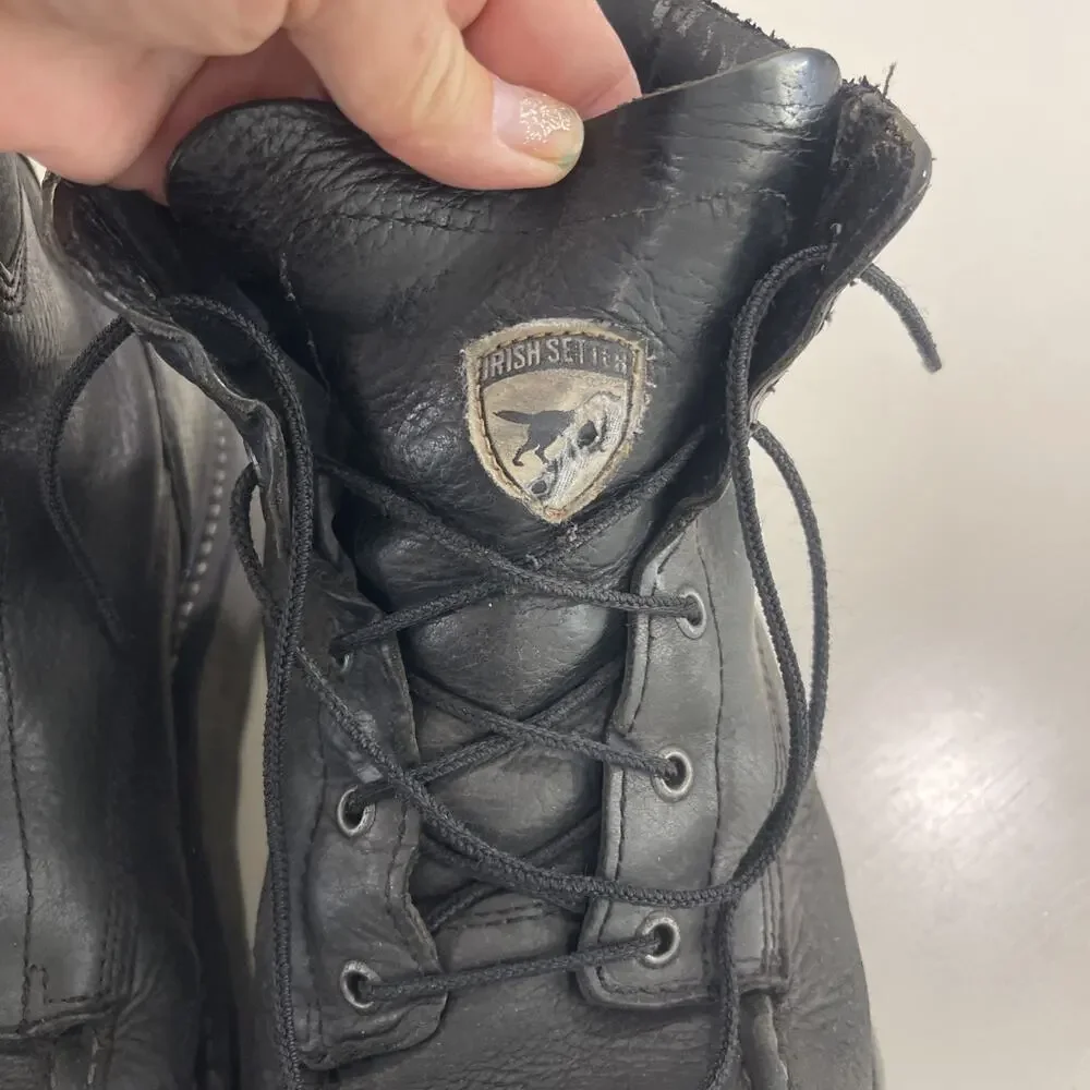 Irish Setter Ashby Aluminum Toe Work Boots Black Leather 83652 Mens Size 10.5 EE